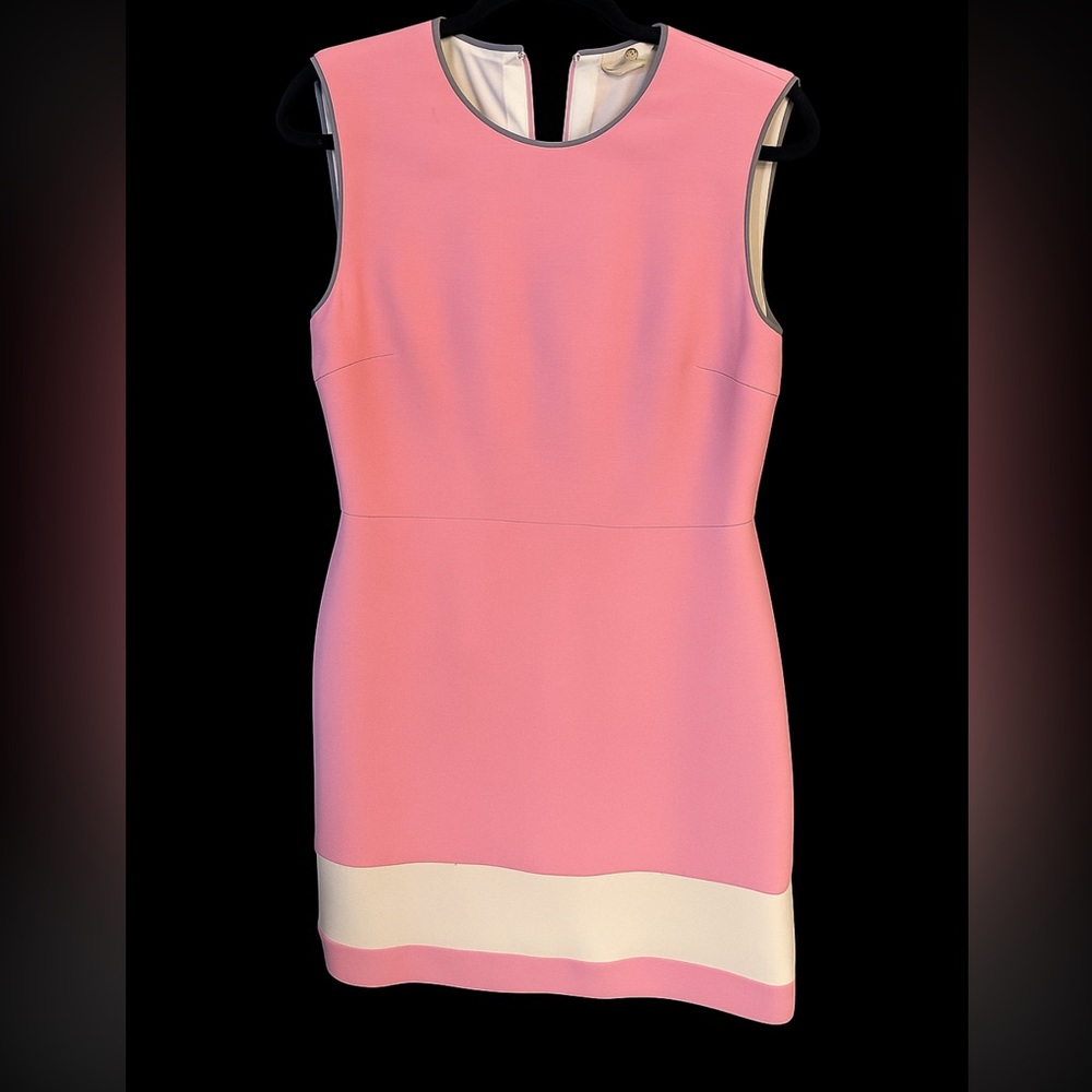 FENDI EASTER  BLUSH PINK COLORBLOCK SLEEVELESS MIDI DRESS